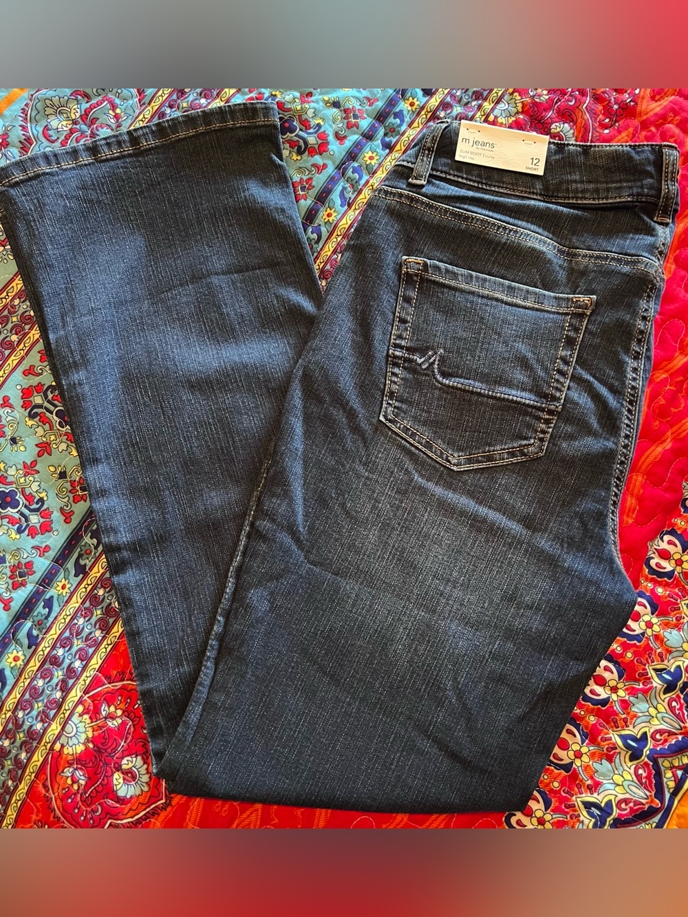 NEW WITH TAGS m jeans by Maurices High Rise Curvy Slim Boot—Women’s 12 Short